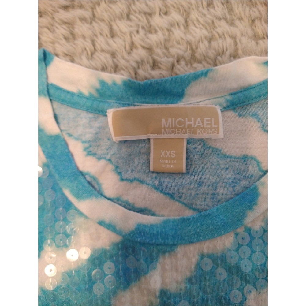 Michael kors Tie Dye  striped xxs top Embellished Sparkle Y2K Classic Summer - Picture 7 of 9